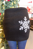 Lady's SkiBums Bum Warmer with Snowflake on Black Skirt