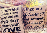 Burlap Pillow 'Once in a lifetime...'