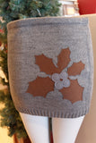 Lady's SkiBums Bum Warmer with Holly on Grey Skirt
