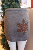 Lady's SkiBums Bum Warmer with Snowflake on Grey Skirt