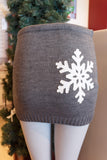 Lady's SkiBums Bum Warmer with Snowflake on Grey Skirt