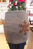 Lady's SkiBums Bum Warmer with Snowflake on Grey Skirt
