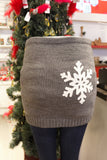 Lady's SkiBums Bum Warmer with Snowflake on Grey Skirt