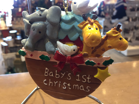 Noha's Ark Baby's First Christmas Ornament